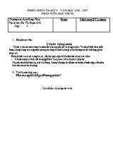 Một số đề kiểm tra học kì I Tiếng việt lớp 3 - Năm học 2016-2017